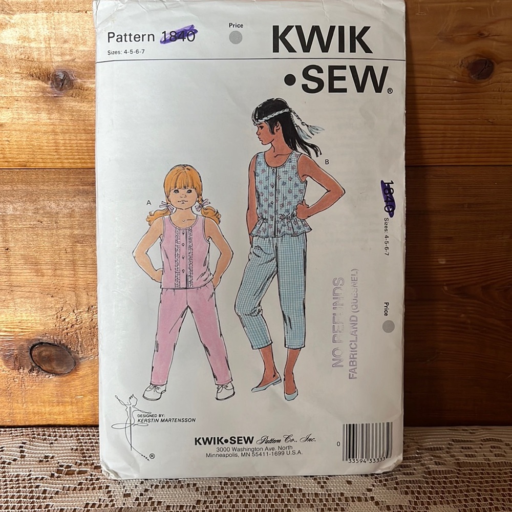 Unopened Uncut Pant & Top Sewing Pattern